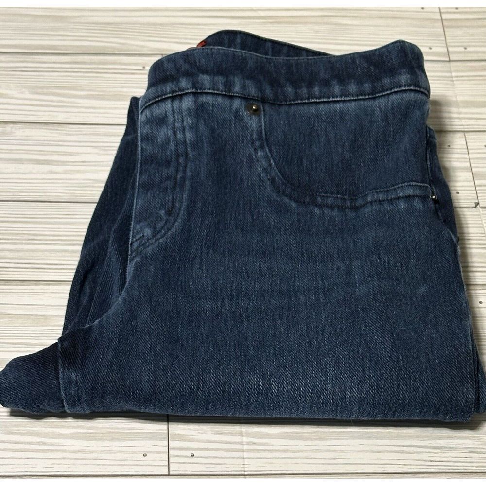 Spanx Jeans Women Small S Ankle Jeanish Leggings Dark Wash Pull On Waist 28